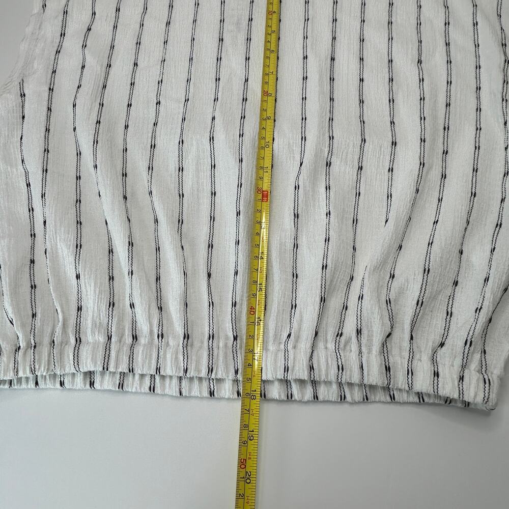 Madewell Boxy Cap Sleeve Gauze Striped Top White/Black Women XS NWT - Picture 8 of 8